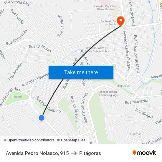 Avenida Pedro Nolasco, 915 to Pitágoras map