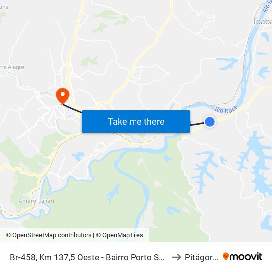Br-458, Km 137,5 Oeste - Bairro Porto Seguro to Pitágoras map