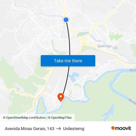 Avenida Minas Gerais, 143 to Unilestemg map