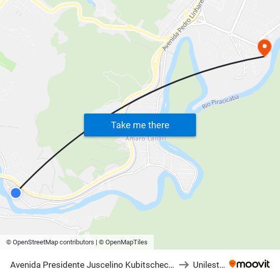 Avenida Presidente Juscelino Kubitscheck De Oliveira, 209 to Unilestemg map
