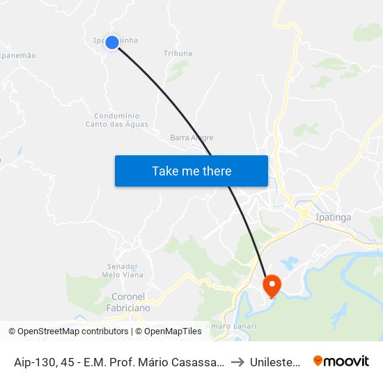 Aip-130, 45 - E.M. Prof. Mário Casassanta to Unilestemg map