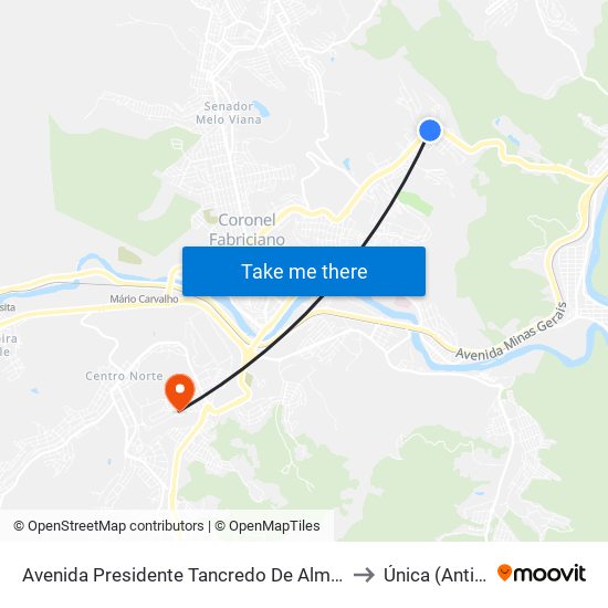 Avenida Presidente Tancredo De Almeida Neves, 5156 | Lan House to Única (Antiga Unipac) map