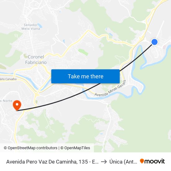 Avenida Pero Vaz De Caminha, 135 - Estádios Do Industrial E Jabaquara to Única (Antiga Unipac) map