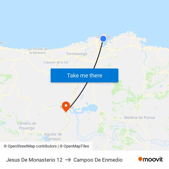 Jesus De Monasterio 12 to Campoo De Enmedio map