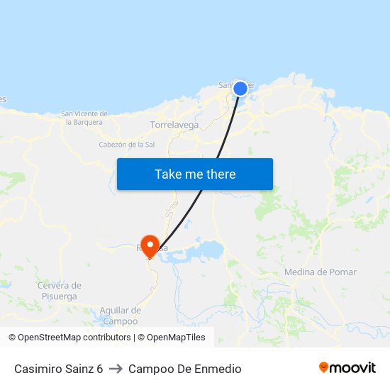 Casimiro Sainz 6 to Campoo De Enmedio map