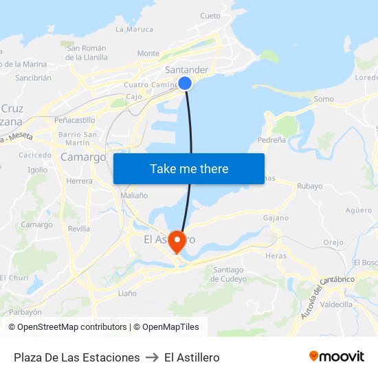 Plaza De Las Estaciones to El Astillero map