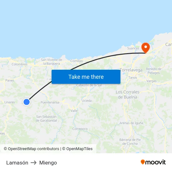 Lamasón to Miengo map