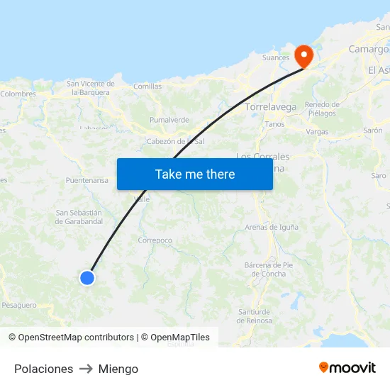 Polaciones to Miengo map