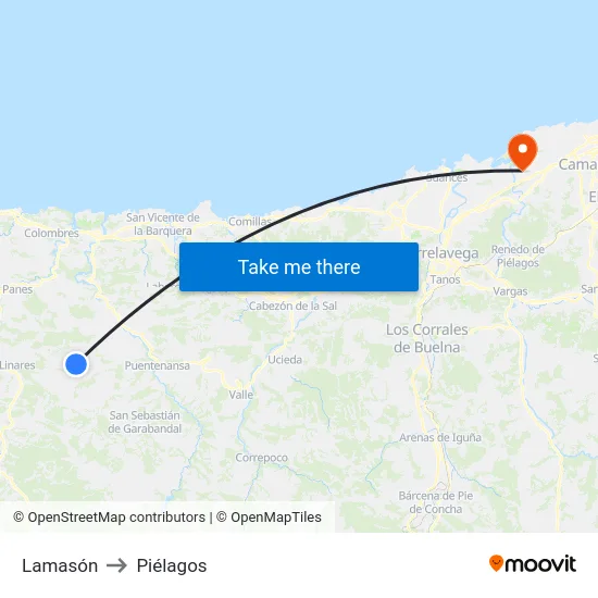 Lamasón to Piélagos map