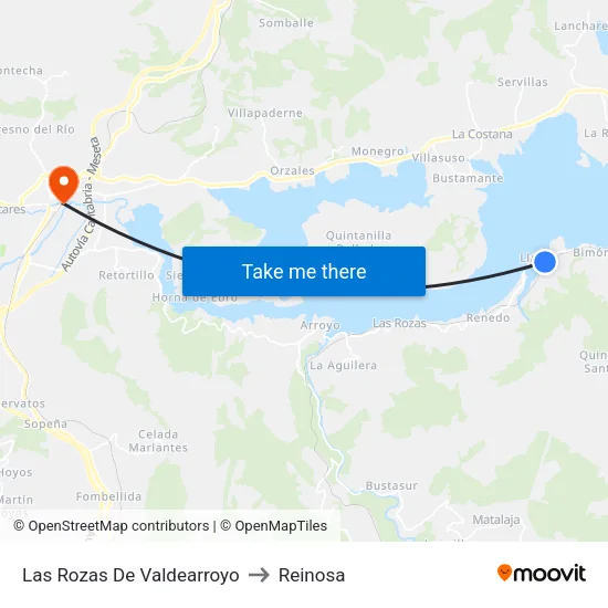 Las Rozas De Valdearroyo to Reinosa map