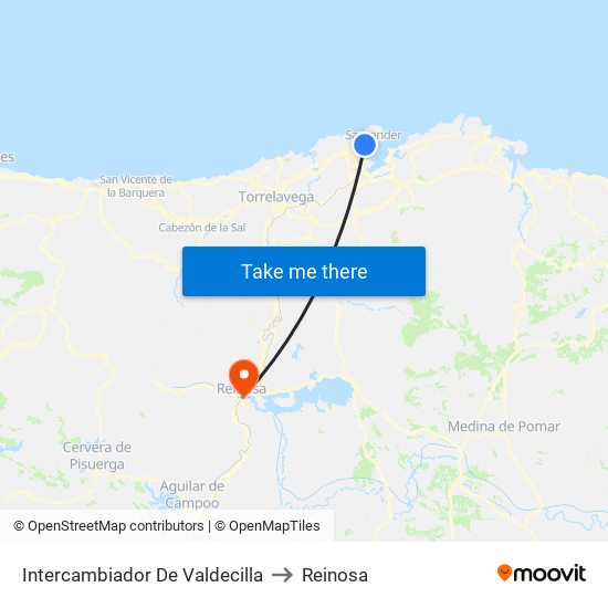 Intercambiador De Valdecilla to Reinosa map