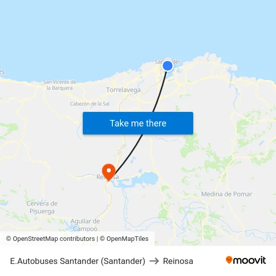 E.Autobuses Santander (Santander) to Reinosa map