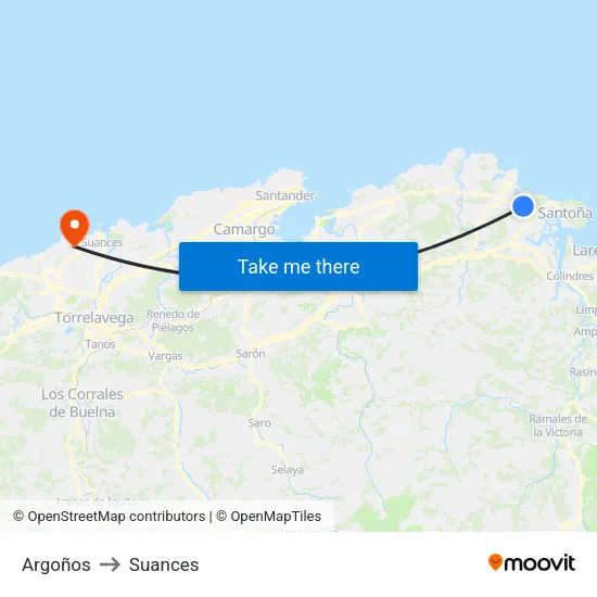 Argoños to Suances map