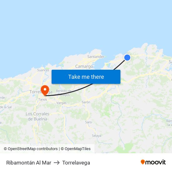 Ribamontán Al Mar to Torrelavega map