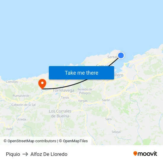 Piquio to Alfoz De Lloredo map