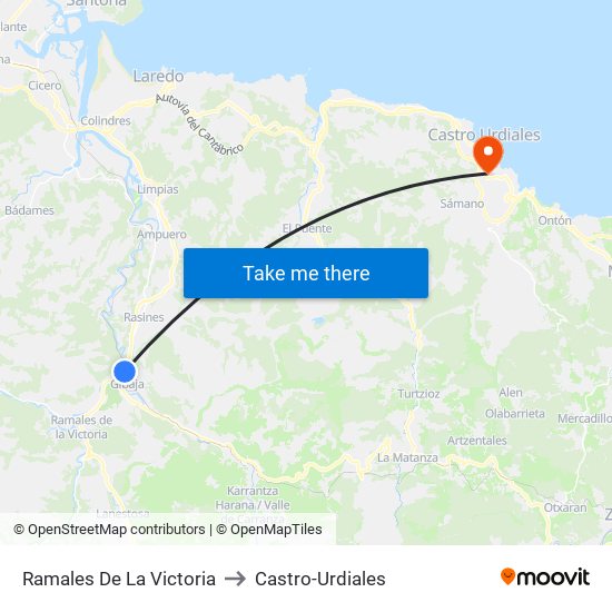 Ramales De La Victoria to Castro-Urdiales map