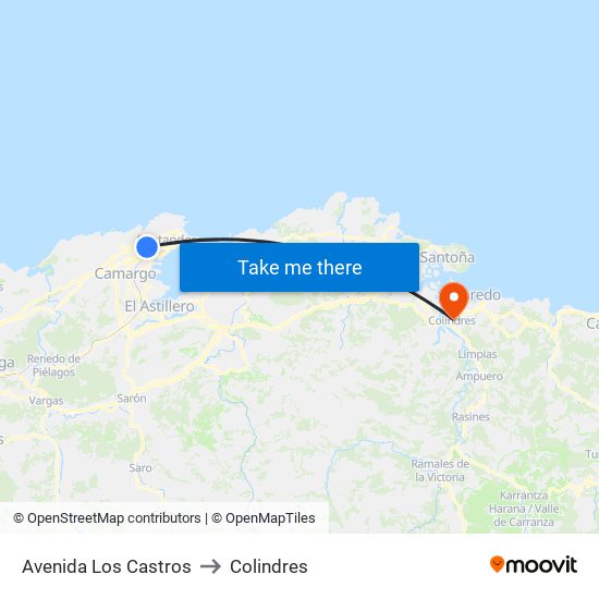 Avenida Los Castros to Colindres map
