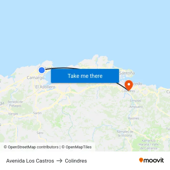 Avenida Los Castros to Colindres map