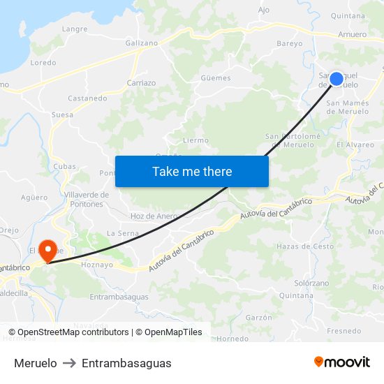 Meruelo to Entrambasaguas map