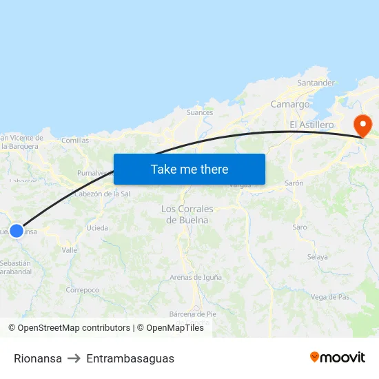 Rionansa to Entrambasaguas map