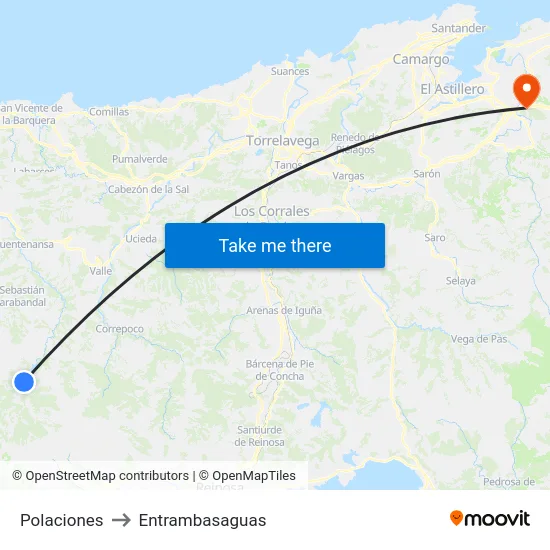 Polaciones to Entrambasaguas map