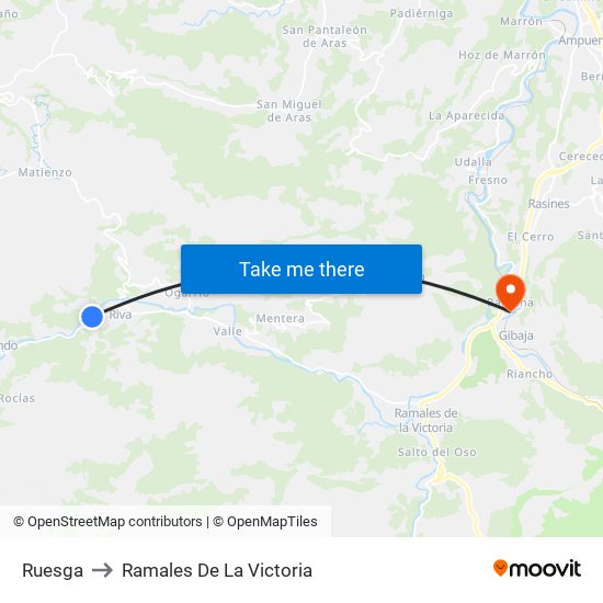 Ruesga to Ramales De La Victoria map