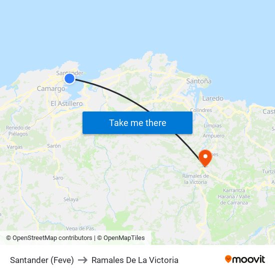 Santander (Feve) to Ramales De La Victoria map