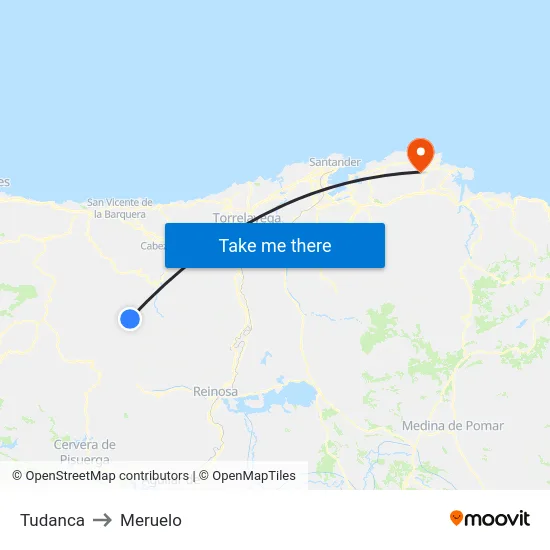 Tudanca to Meruelo map