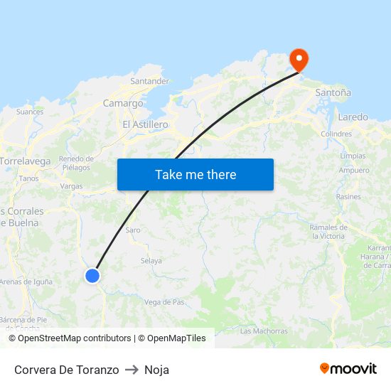 Corvera De Toranzo to Noja map