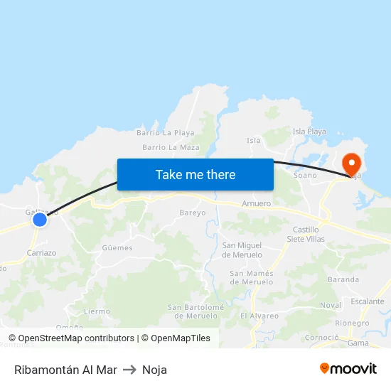 Ribamontán Al Mar to Noja map