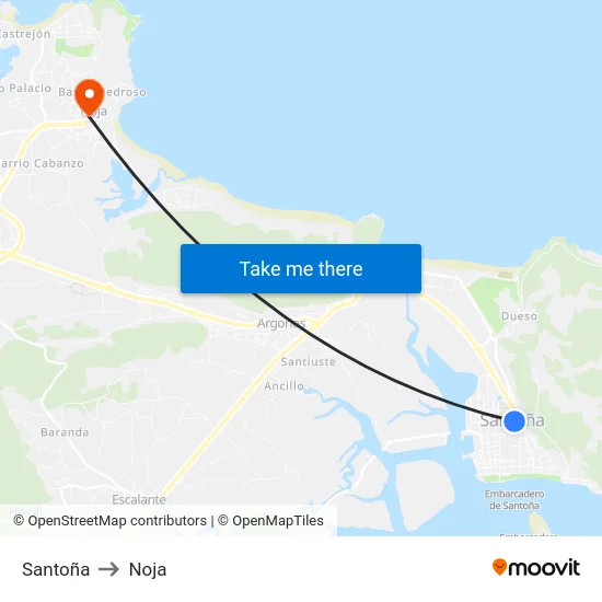 Santoña to Noja map