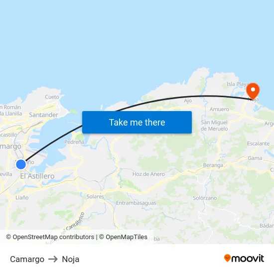 Camargo to Noja map