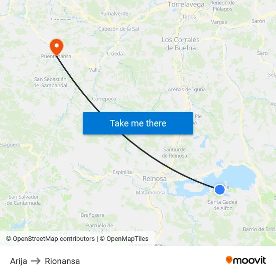 Arija to Rionansa map