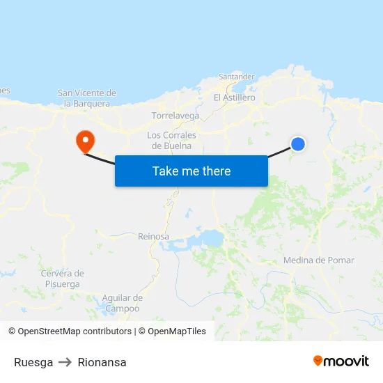 Ruesga to Rionansa map