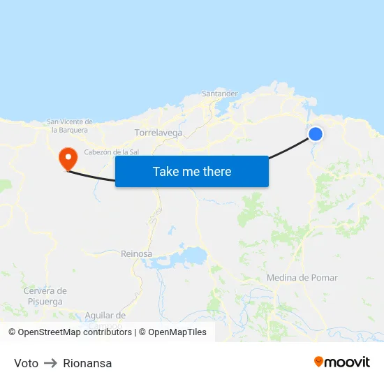 Voto to Rionansa map