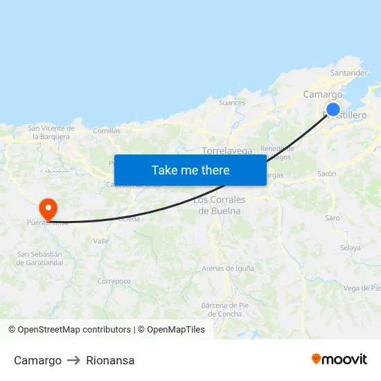 Camargo to Rionansa map