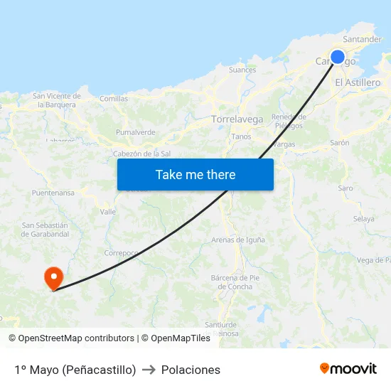 1º Mayo (Peñacastillo) to Polaciones map
