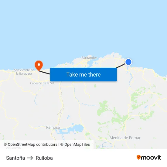 Santoña to Ruiloba map