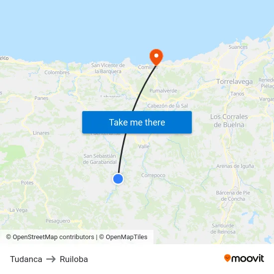 Tudanca to Ruiloba map