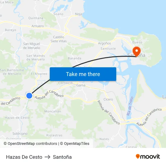 Hazas De Cesto to Santoña map