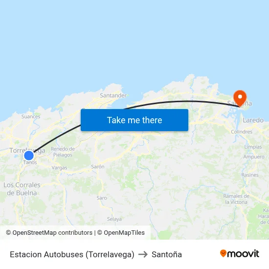 Estacion Autobuses (Torrelavega) to Santoña map