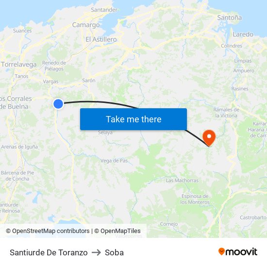 Santiurde De Toranzo to Soba map