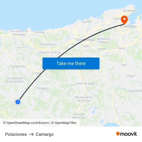 Polaciones to Camargo map