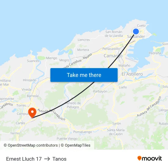 Ernest Lluch 17 to Tanos map