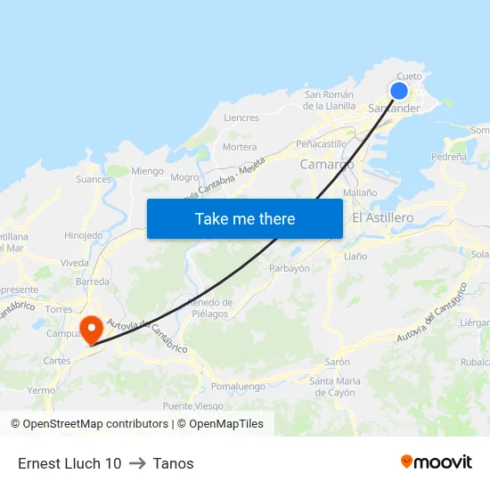 Ernest Lluch 10 to Tanos map