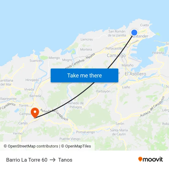 Barrio La Torre 60 to Tanos map