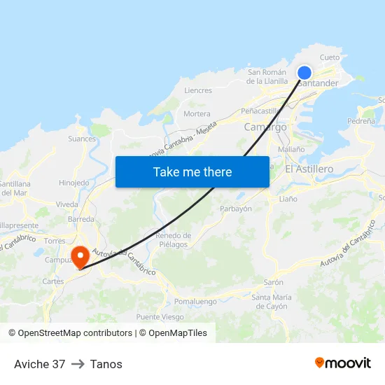 Aviche 37 to Tanos map