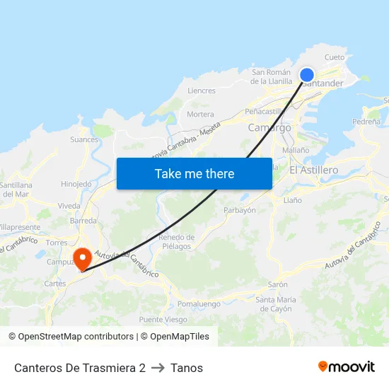 Canteros De Trasmiera 2 to Tanos map