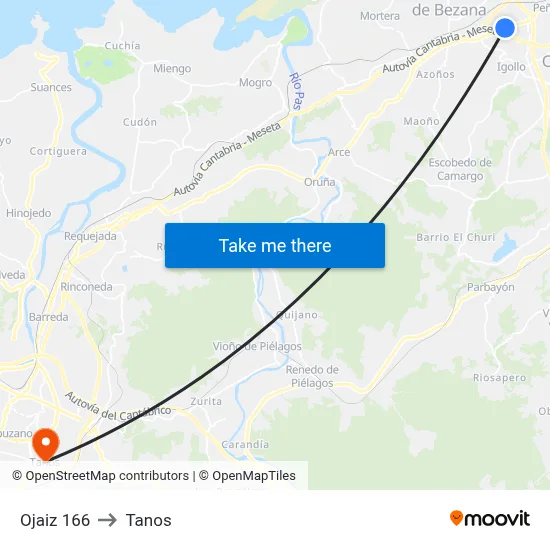 Ojaiz 166 to Tanos map