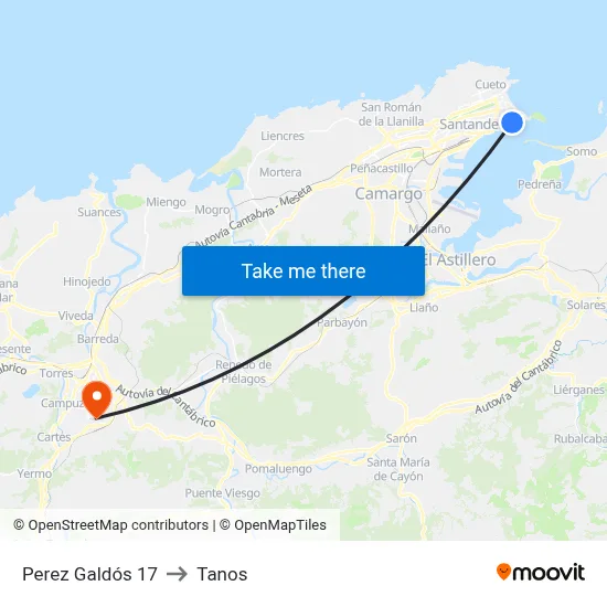 Perez Galdós 17 to Tanos map